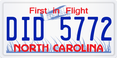 NC license plate DID5772