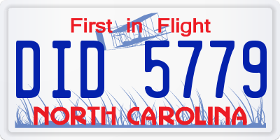 NC license plate DID5779