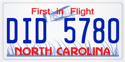 NC license plate DID5780