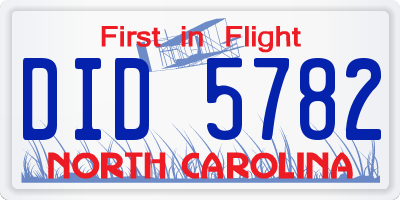 NC license plate DID5782