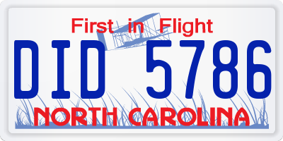 NC license plate DID5786