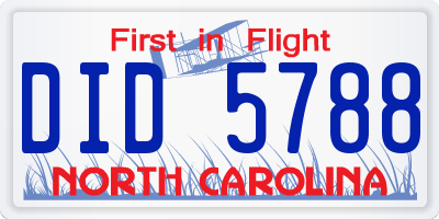 NC license plate DID5788