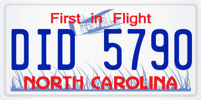 NC license plate DID5790
