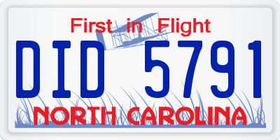 NC license plate DID5791