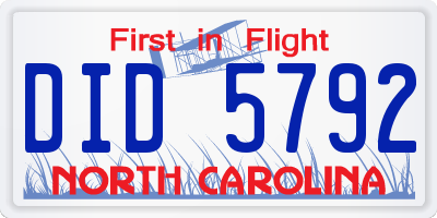 NC license plate DID5792