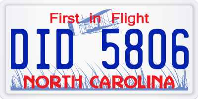 NC license plate DID5806