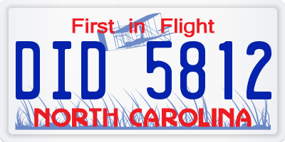 NC license plate DID5812