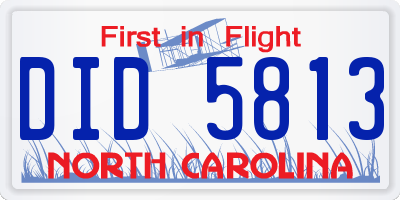 NC license plate DID5813