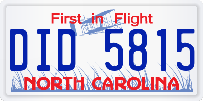 NC license plate DID5815