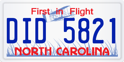NC license plate DID5821