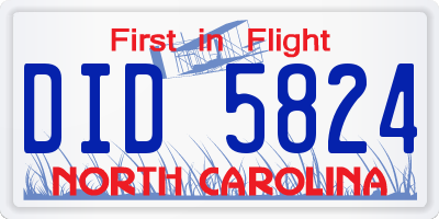 NC license plate DID5824