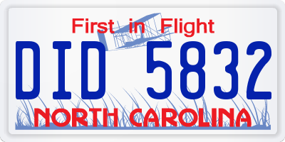 NC license plate DID5832