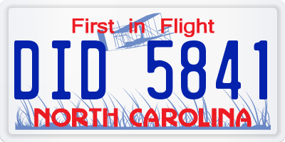 NC license plate DID5841
