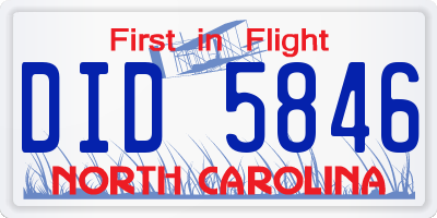 NC license plate DID5846
