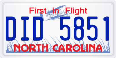NC license plate DID5851