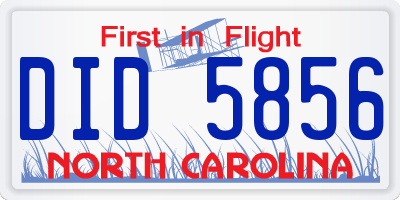 NC license plate DID5856