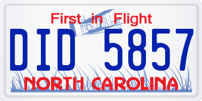 NC license plate DID5857
