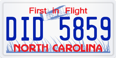 NC license plate DID5859