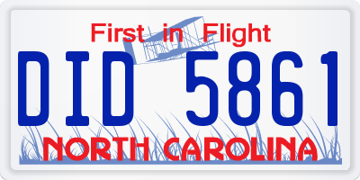 NC license plate DID5861