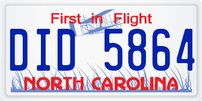 NC license plate DID5864