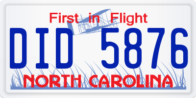 NC license plate DID5876
