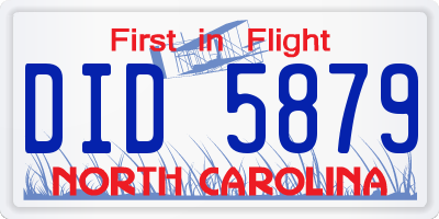 NC license plate DID5879