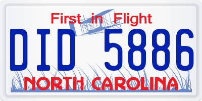 NC license plate DID5886
