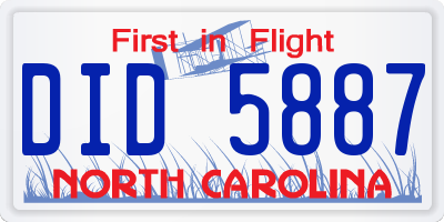 NC license plate DID5887