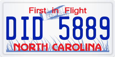 NC license plate DID5889
