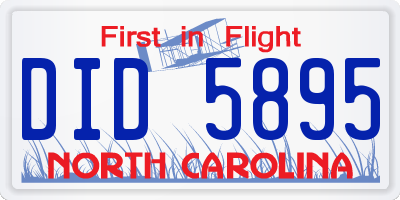 NC license plate DID5895