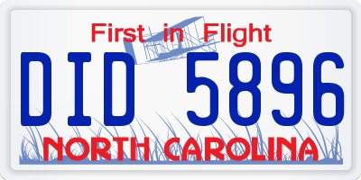 NC license plate DID5896