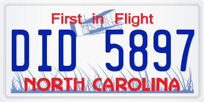 NC license plate DID5897