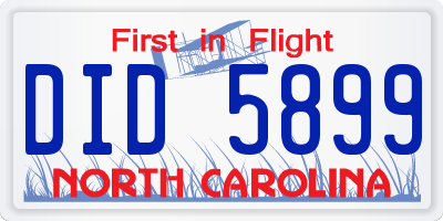 NC license plate DID5899