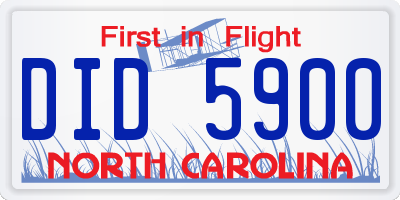 NC license plate DID5900