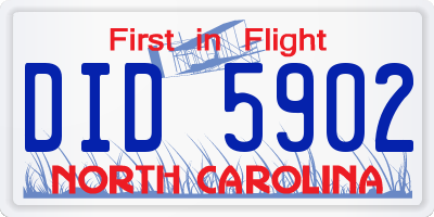 NC license plate DID5902