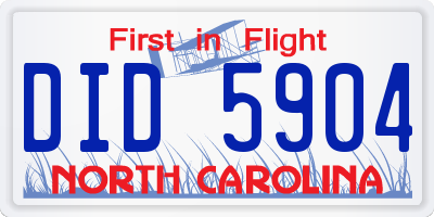 NC license plate DID5904