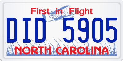 NC license plate DID5905