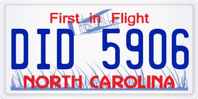 NC license plate DID5906
