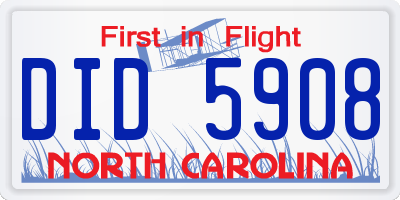 NC license plate DID5908