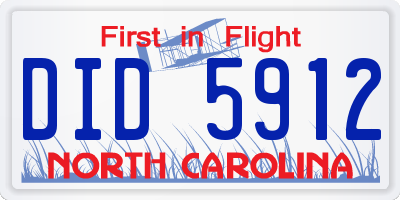 NC license plate DID5912