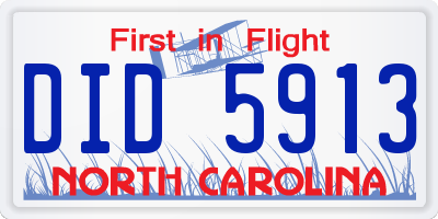 NC license plate DID5913