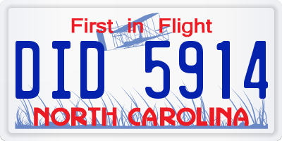 NC license plate DID5914
