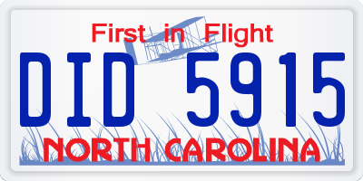 NC license plate DID5915