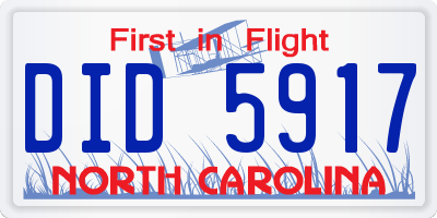 NC license plate DID5917