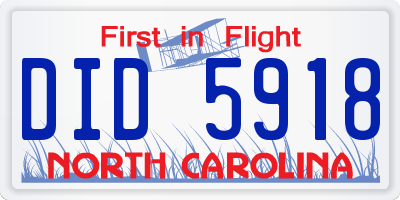 NC license plate DID5918