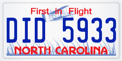 NC license plate DID5933