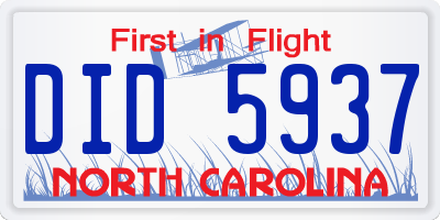 NC license plate DID5937