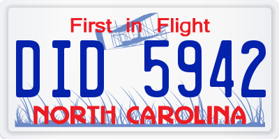 NC license plate DID5942