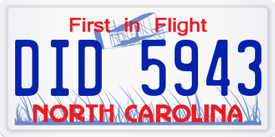 NC license plate DID5943