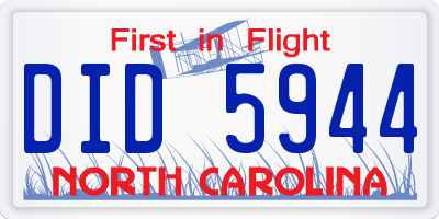 NC license plate DID5944
